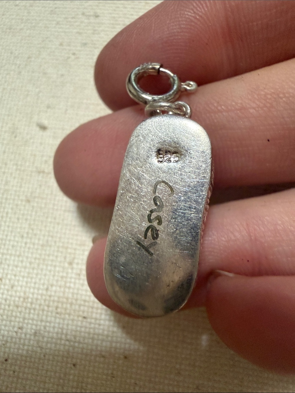 Sterling Silver 925 engraved Casey charm birthstone shoe - Picture 4 of 10